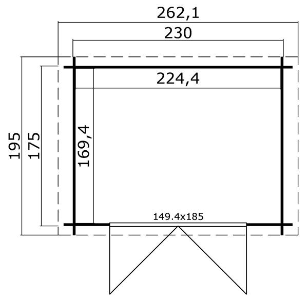Grote foto blokhut ingo 230x175 onbehandeld vuren tuin en terras tuinhuisjes en blokhutten