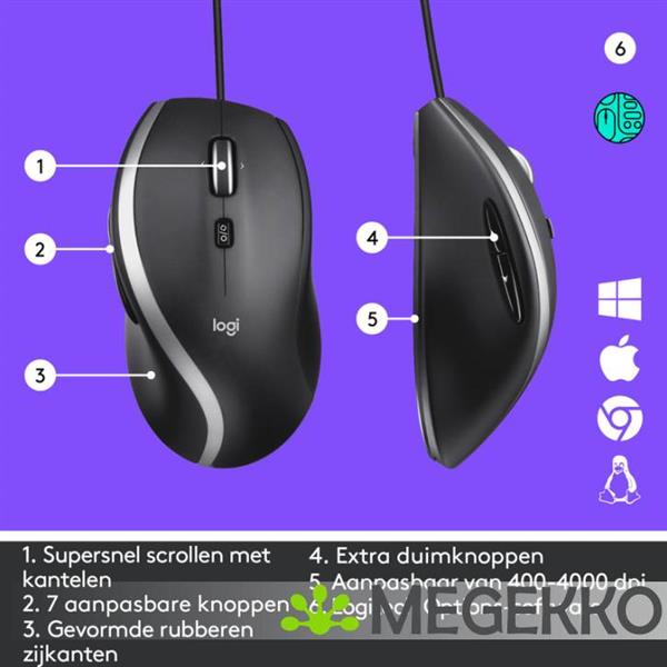 Grote foto logitech advanced corded m500s computers en software overige computers en software