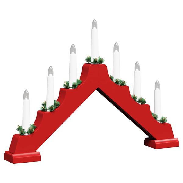 Grote foto vidaxl kerst kaars brug 3 pcs rood 39.5 x 5 x 29 cm massief grenenhout diversen overige diversen