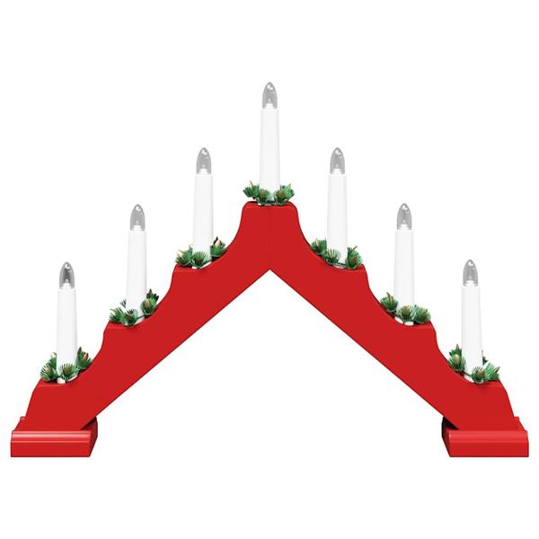 Grote foto vidaxl kerst kaars brug 3 pcs rood 39.5 x 5 x 29 cm massief grenenhout diversen overige diversen