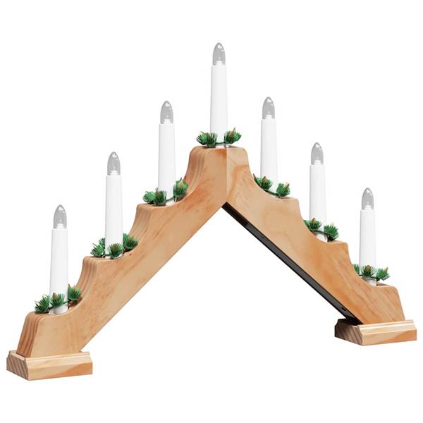 Grote foto vidaxl kerst kaars brug bruin 39.5 x 5 x 29 cm massief grenenhout diversen overige diversen