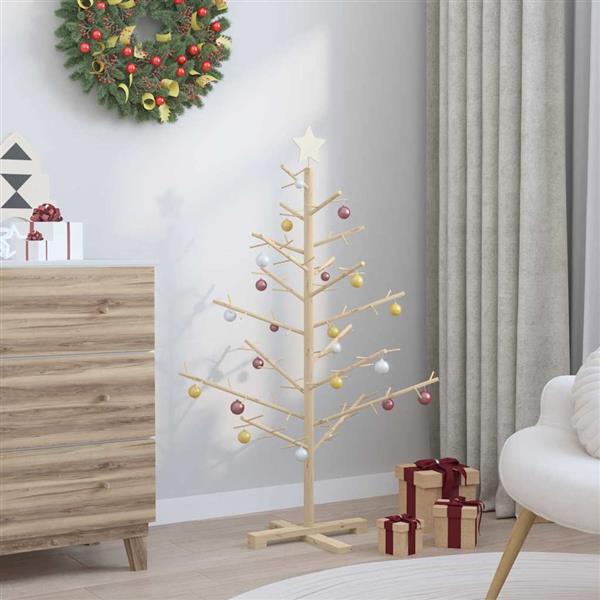 Grote foto vidaxl houten kerstboom naturel 125 cm massief grenenhout diversen overige diversen
