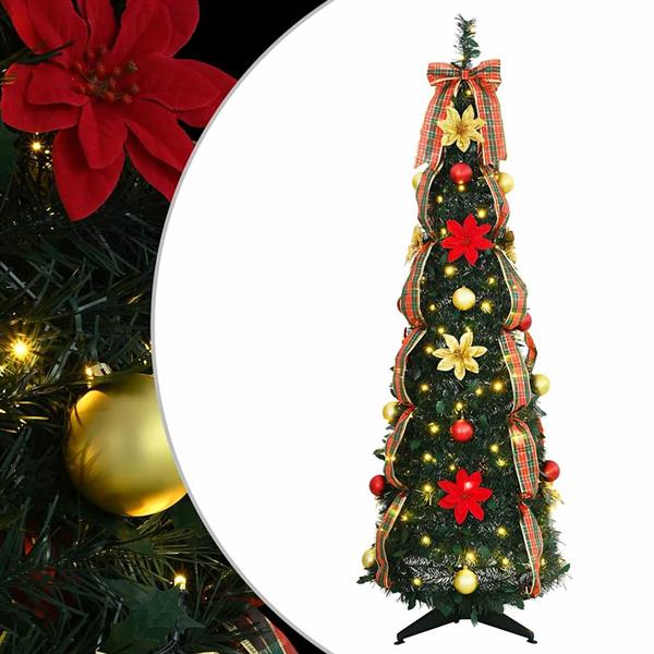 Grote foto vidaxl kunstkerstboom met 100 led met standaard groen 150 cm pvc diversen overige diversen