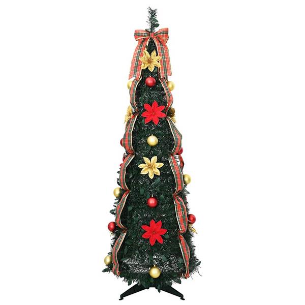 Grote foto vidaxl kunstkerstboom met 100 led met standaard groen 150 cm pvc diversen overige diversen