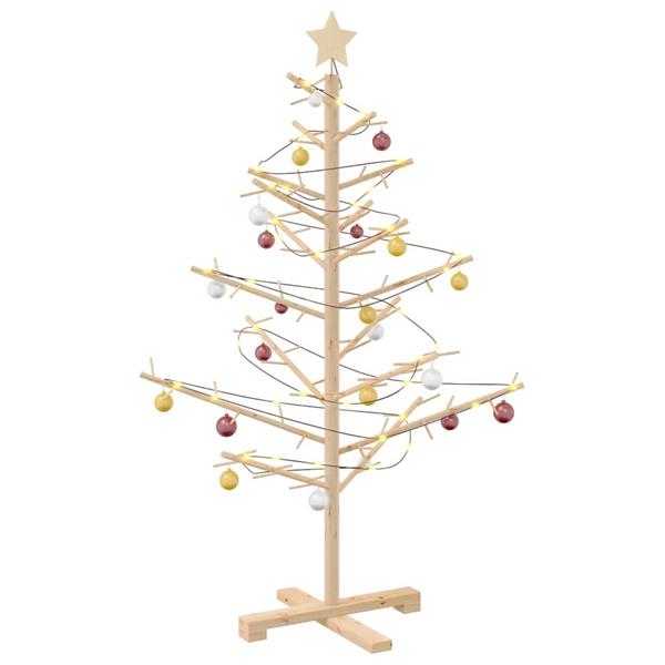 Grote foto vidaxl houten kerstboom naturel 125 cm massief grenenhout diversen overige diversen