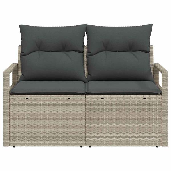 Grote foto vidaxl tuinbank grijs 120 x 62 x 69cm poly rattan tuin en terras tuinmeubelen