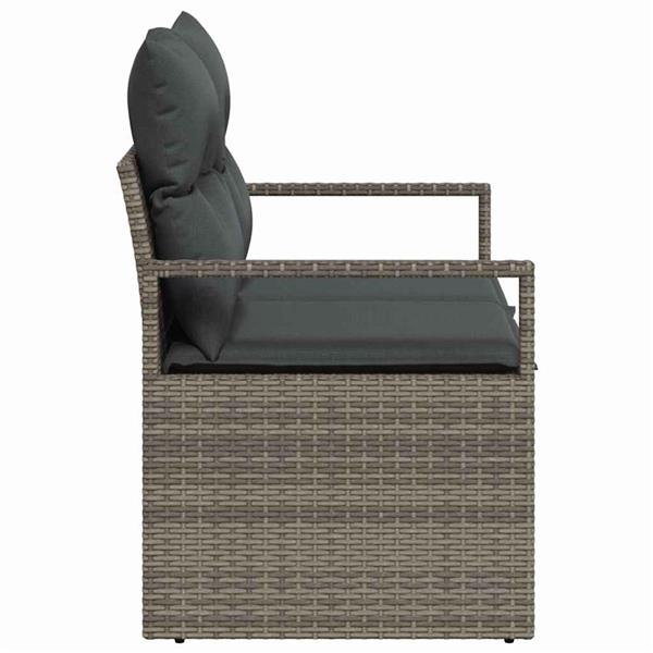 Grote foto vidaxl tuinbank grijs 120 x 62 x 69cm poly rattan tuin en terras tuinmeubelen