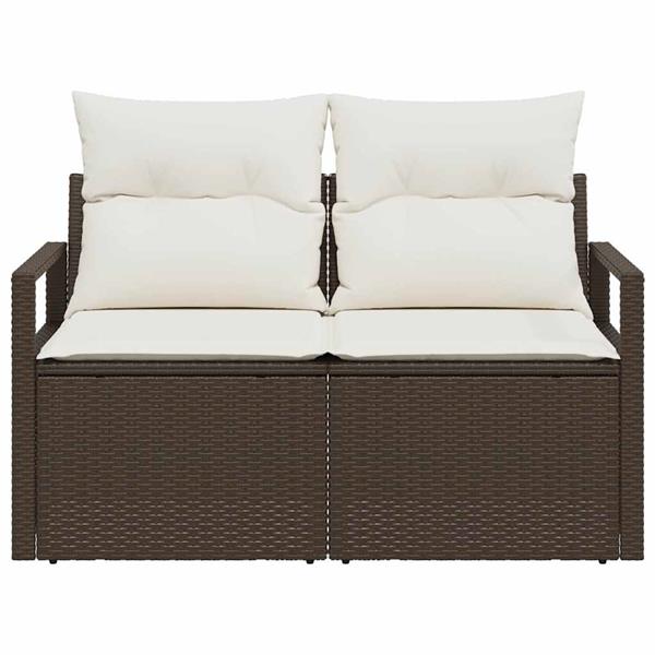 Grote foto vidaxl tuinbank bruin 120 x 62 x 69cm poly rattan tuin en terras tuinmeubelen