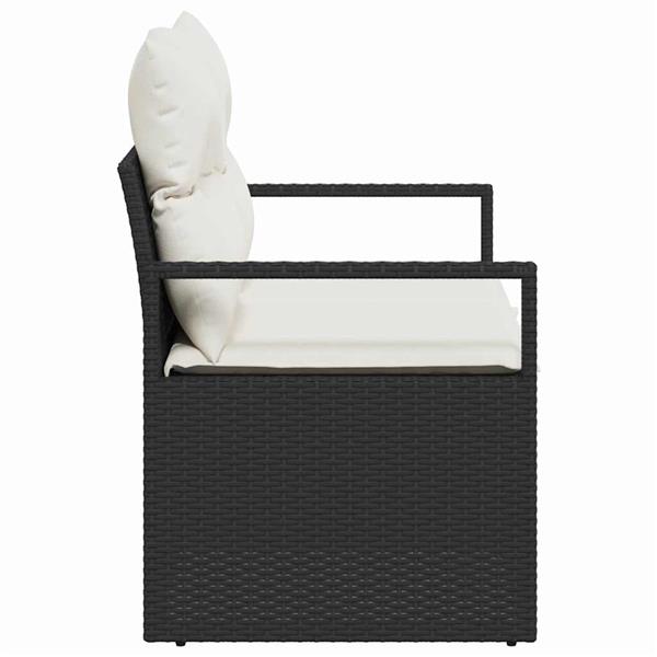Grote foto vidaxl tuinbank zwart 120 x 62 x 69cm poly rattan tuin en terras tuinmeubelen