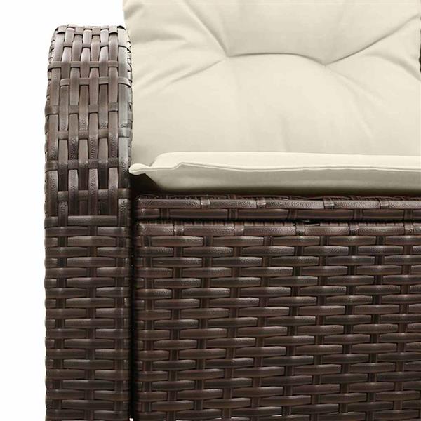 Grote foto vidaxl tuinbank bruin 124 x 62 x 69cm poly rattan tuin en terras tuinmeubelen