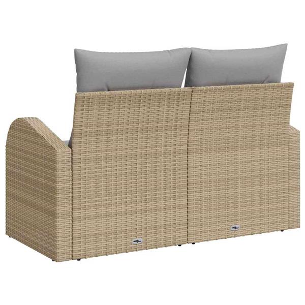 Grote foto vidaxl tuinbank beige 124 x 62 x 69cm poly rattan tuin en terras tuinmeubelen