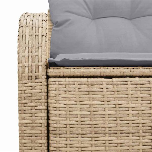 Grote foto vidaxl tuinbank beige 124 x 62 x 69cm poly rattan tuin en terras tuinmeubelen