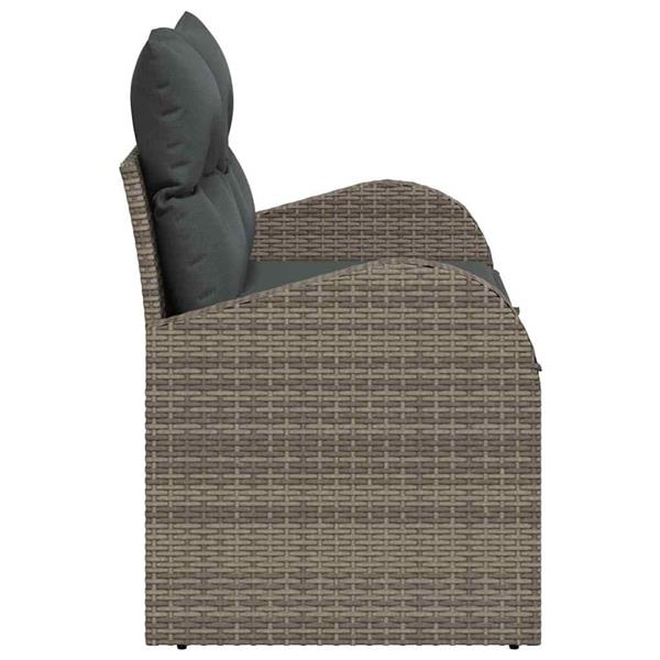 Grote foto vidaxl tuinbank grijs 124 x 62 x 69cm poly rattan tuin en terras tuinmeubelen