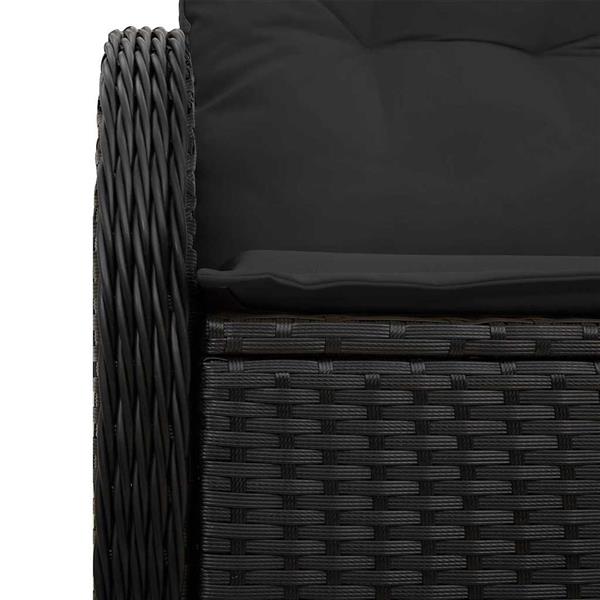 Grote foto vidaxl tuinbank zwart 121 x 62 x 69cm poly rattan tuin en terras tuinmeubelen