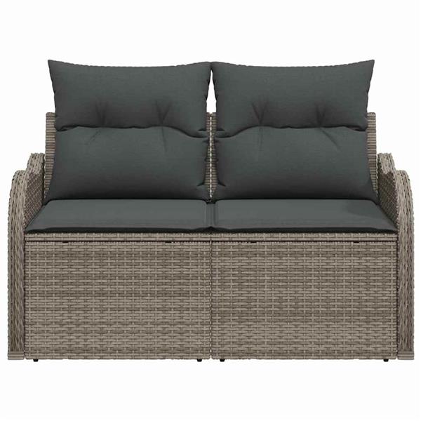 Grote foto vidaxl tuinbank grijs 121 x 62 x 69cm poly rattan tuin en terras tuinmeubelen