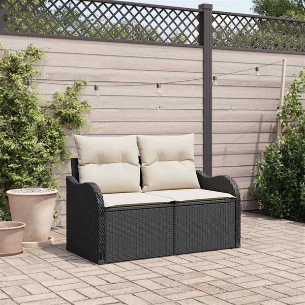 Grote foto vidaxl tuinbank zwart 121 x 62 x 69cm poly rattan tuin en terras tuinmeubelen