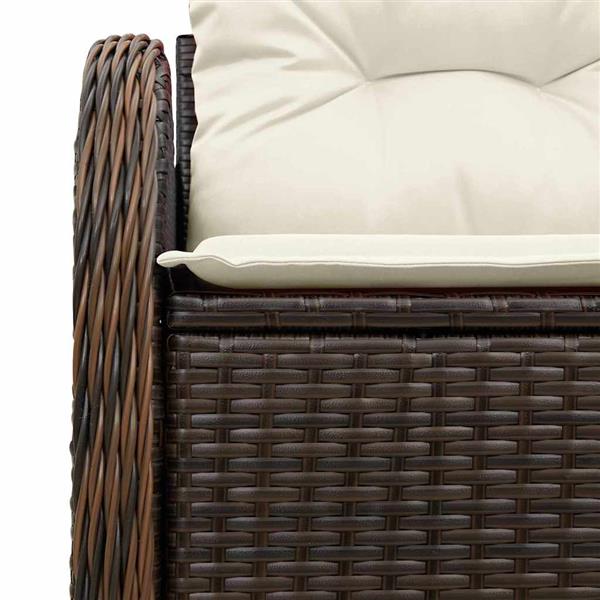 Grote foto vidaxl tuinbank bruin 121 x 62 x 69cm poly rattan tuin en terras tuinmeubelen