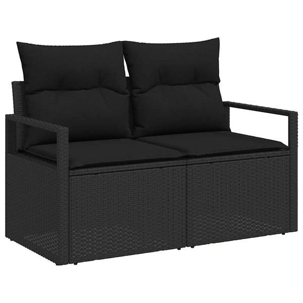 Grote foto vidaxl tuinbank met kussen met opslag 120 x 62 x 69 cm poly rattan tuin en terras tuinmeubelen