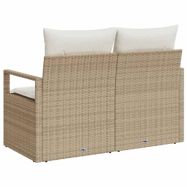 Grote foto vidaxl tuinbank beige 120 x 62 x 69cm poly rattan tuin en terras tuinmeubelen