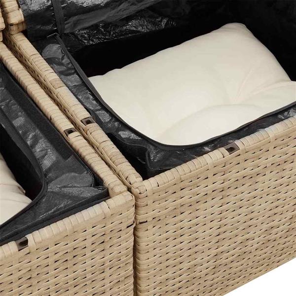 Grote foto vidaxl tuinbank beige 120 x 62 x 69cm poly rattan tuin en terras tuinmeubelen