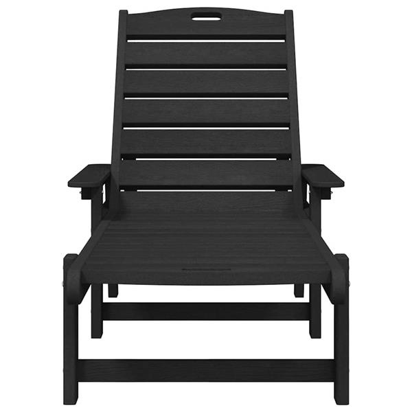 Grote foto vidaxl ligstoel zwart 73.5 x 92 x 90cm hdpe tuin en terras tuinmeubelen