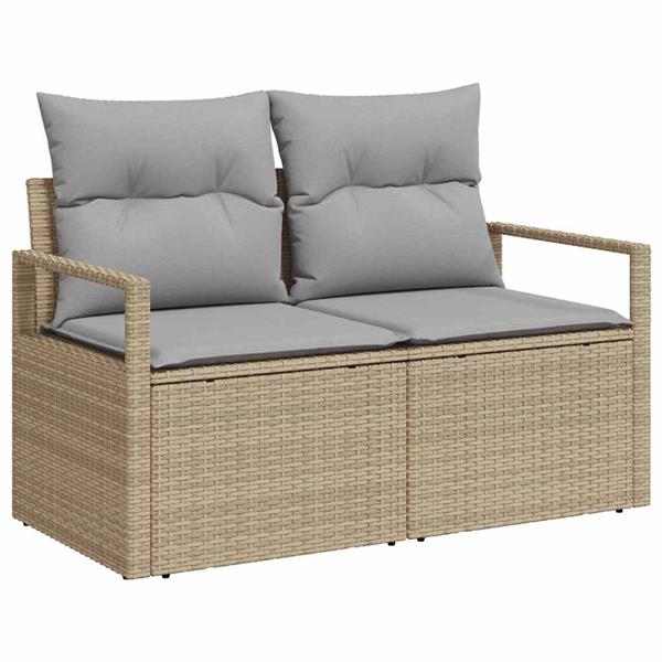 Grote foto vidaxl tuinbank met kussen met opslag 120 x 62 x 69 cm poly rattan tuin en terras tuinmeubelen