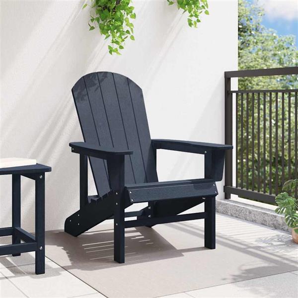 Grote foto vidaxl adirondack stoel marineblauw 74 x 82 x 92cm hdpe tuin en terras tuinmeubelen