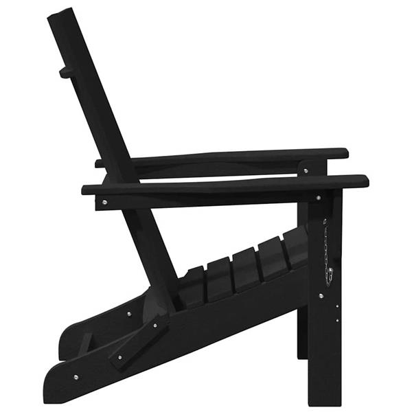 Grote foto vidaxl vouw adirondack stoel zwart 74.5 x 80.5 x 90cm hdpe tuin en terras tuinmeubelen