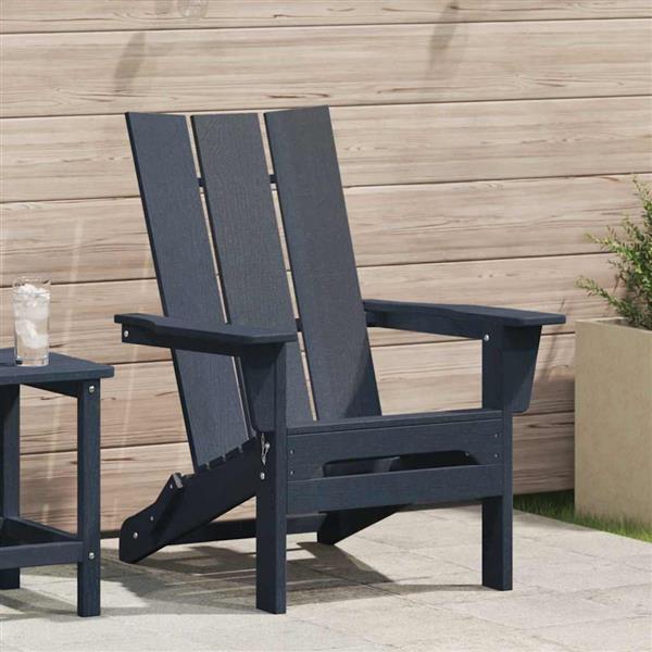 Grote foto vidaxl vouw adirondack stoel marineblauw 74.5 x 80.5 x 90cm hdpe tuin en terras tuinmeubelen
