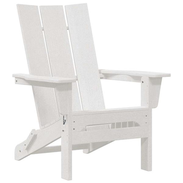 Grote foto vidaxl vouw adirondack stoel wit 74.5 x 80.5 x 90cm hdpe tuin en terras tuinmeubelen