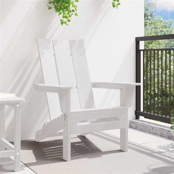 Grote foto vidaxl vouw adirondack stoel wit 74.5 x 80.5 x 90cm hdpe tuin en terras tuinmeubelen