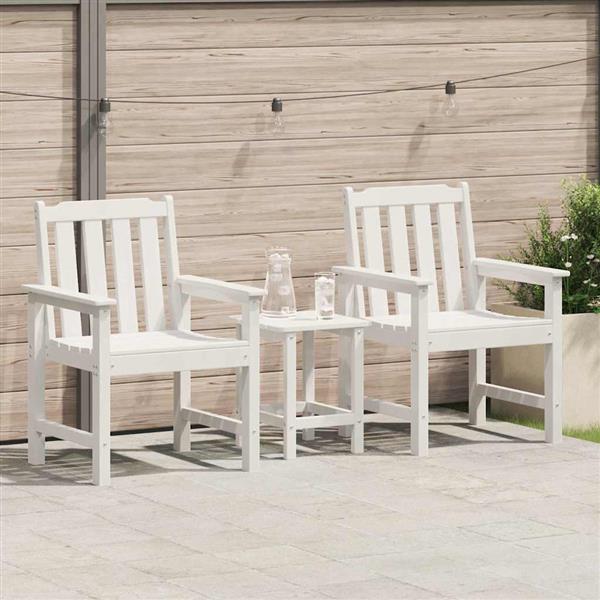 Grote foto vidaxl tuinstoel 2 pcs wit 65.5 x 59 x 88cm hdpe tuin en terras tuinmeubelen