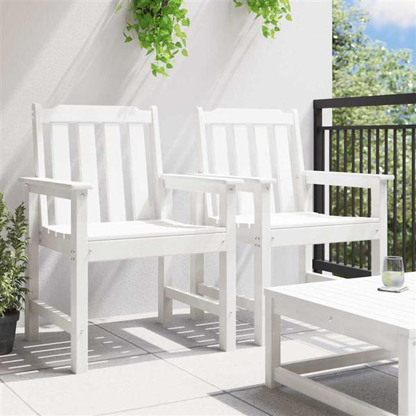 Grote foto vidaxl tuinstoel 2 pcs wit 65.5 x 59 x 88cm hdpe tuin en terras tuinmeubelen