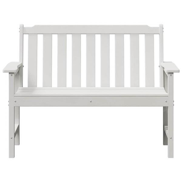 Grote foto vidaxl tuinbank met kussen wit 120 x 59 x 88cm hdpe tuin en terras tuinmeubelen