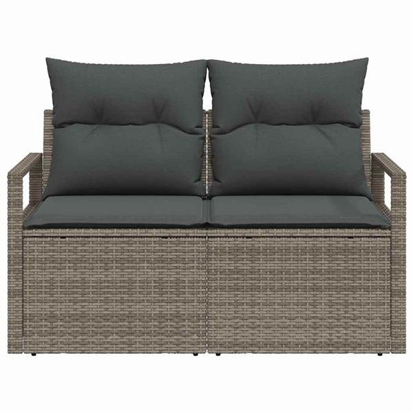Grote foto vidaxl tuinbank grijs 120 x 62 x 69cm poly rattan tuin en terras tuinmeubelen