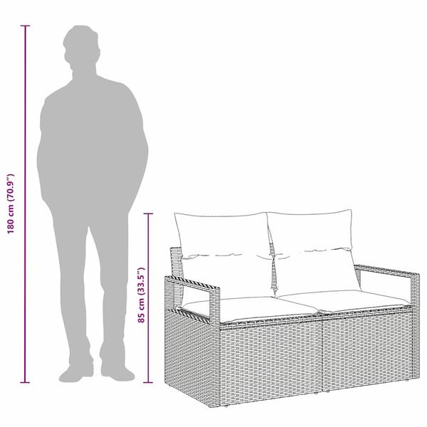 Grote foto vidaxl tuinbank bruin 120 x 62 x 69cm poly rattan tuin en terras tuinmeubelen