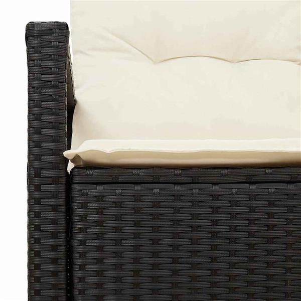 Grote foto vidaxl tuinbank zwart 120 x 62 x 69cm poly rattan tuin en terras tuinmeubelen