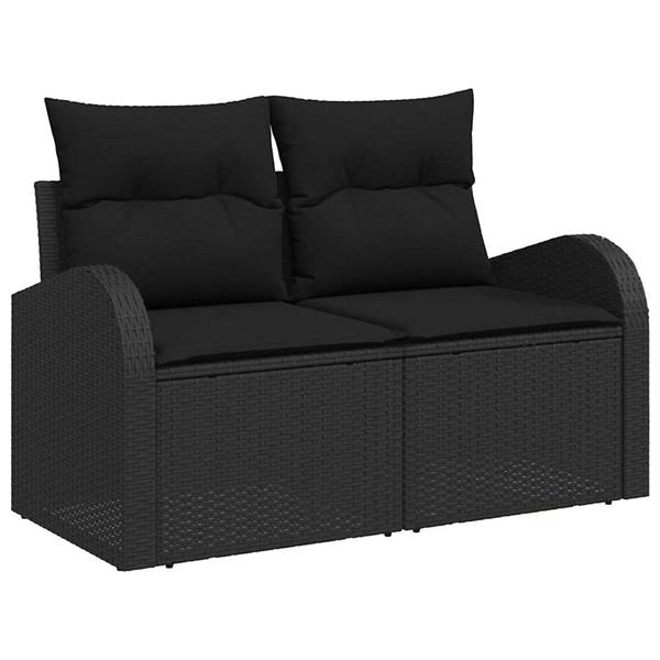 Grote foto vidaxl tuinbank zwart 124 x 62 x 69cm poly rattan tuin en terras tuinmeubelen