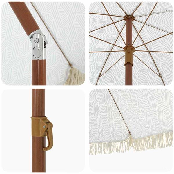 Grote foto vidaxl strandparasol grijs en wit 205 x 205 x 210 cm tuin en terras overige tuin en terras