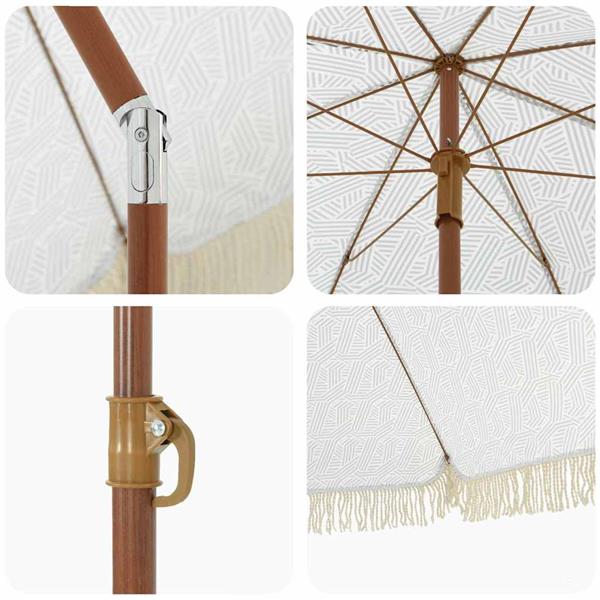 Grote foto vidaxl parasol grijs en wit 160 x 195 cm staal tuin en terras overige tuin en terras