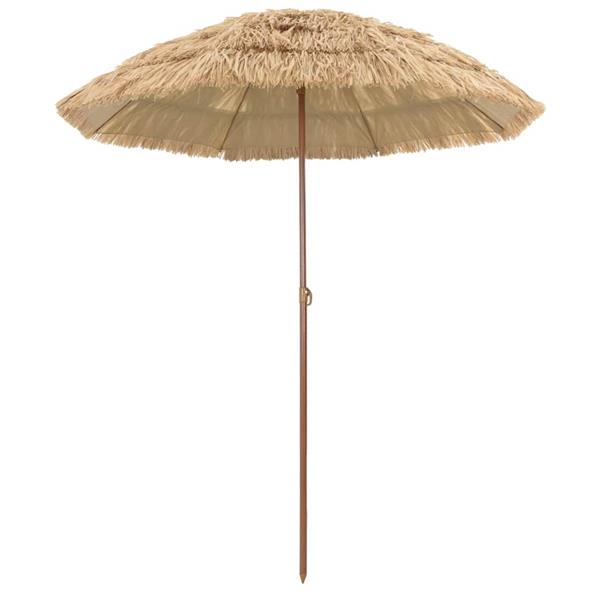 Grote foto vidaxl strandparasol bruin 160 x 196 cm staal tuin en terras overige tuin en terras