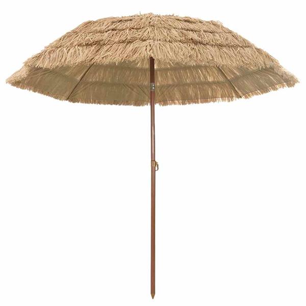 Grote foto vidaxl strandparasol bruin 265 x 267 cm staal tuin en terras overige tuin en terras