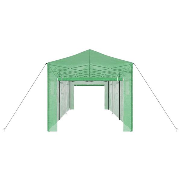 Grote foto vidaxl kas met pop up frame met dak groen 290 x 870 x 315 cm ijzer tuin en terras overige tuin en terras