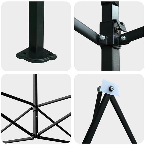 Grote foto vidaxl kas met dak groen 290 x 430 x 315 cm staal tuin en terras overige tuin en terras