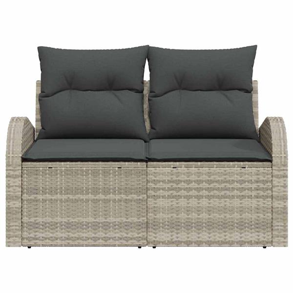 Grote foto vidaxl tuinbank lichtgrijs 124 x 62 x 69cm poly rattan tuin en terras tuinmeubelen