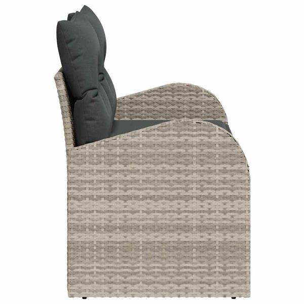 Grote foto vidaxl tuinbank lichtgrijs 124 x 62 x 69cm poly rattan tuin en terras tuinmeubelen