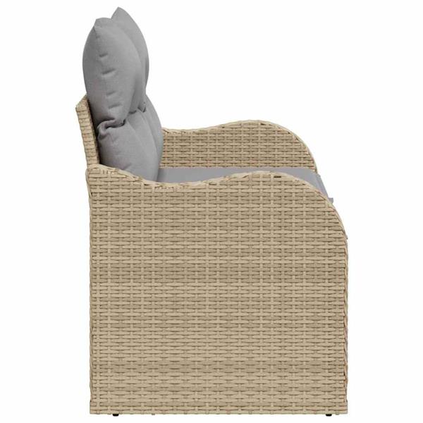 Grote foto vidaxl tuinbank beige 121 x 62 x 69cm poly rattan tuin en terras tuinmeubelen