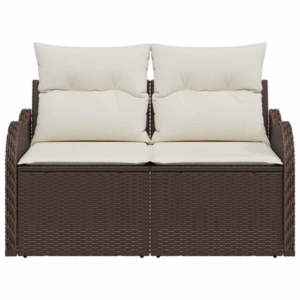 Grote foto vidaxl tuinbank bruin 121 x 62 x 69cm poly rattan tuin en terras tuinmeubelen