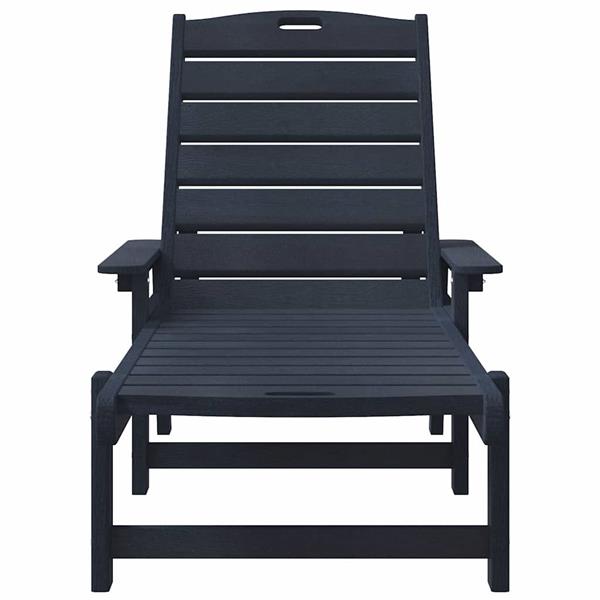 Grote foto vidaxl ligstoel met kussen marineblauw 73.5 x 92 x 90cm hdpe tuin en terras tuinmeubelen