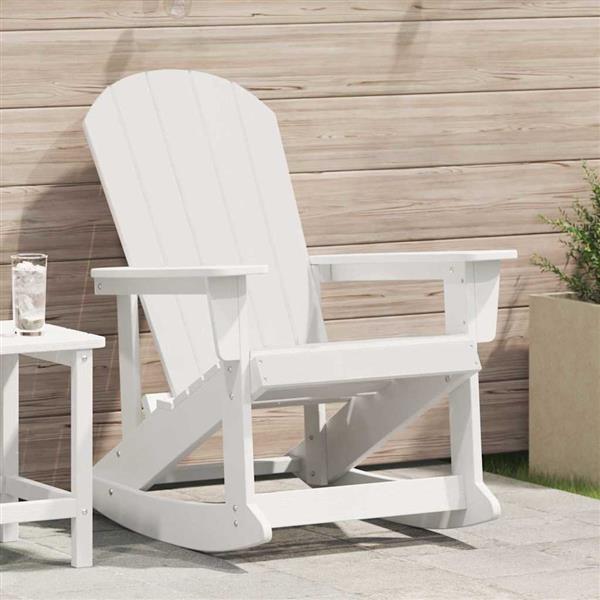 Grote foto vidaxl adirondack schommelstoel wit 73.5 x 92 x 90cm hdpe tuin en terras tuinmeubelen